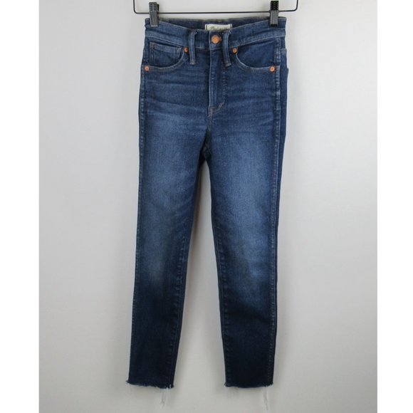 Madewell 10" High Rise Raw Hem Crop Skinny Jeans in Winston Wash sz 23 - Picture 1 of 9